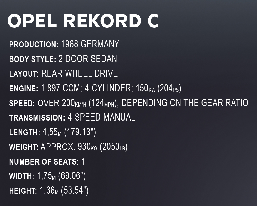 Cobi 24333 Opel Rekord C-Schwarze Witwe